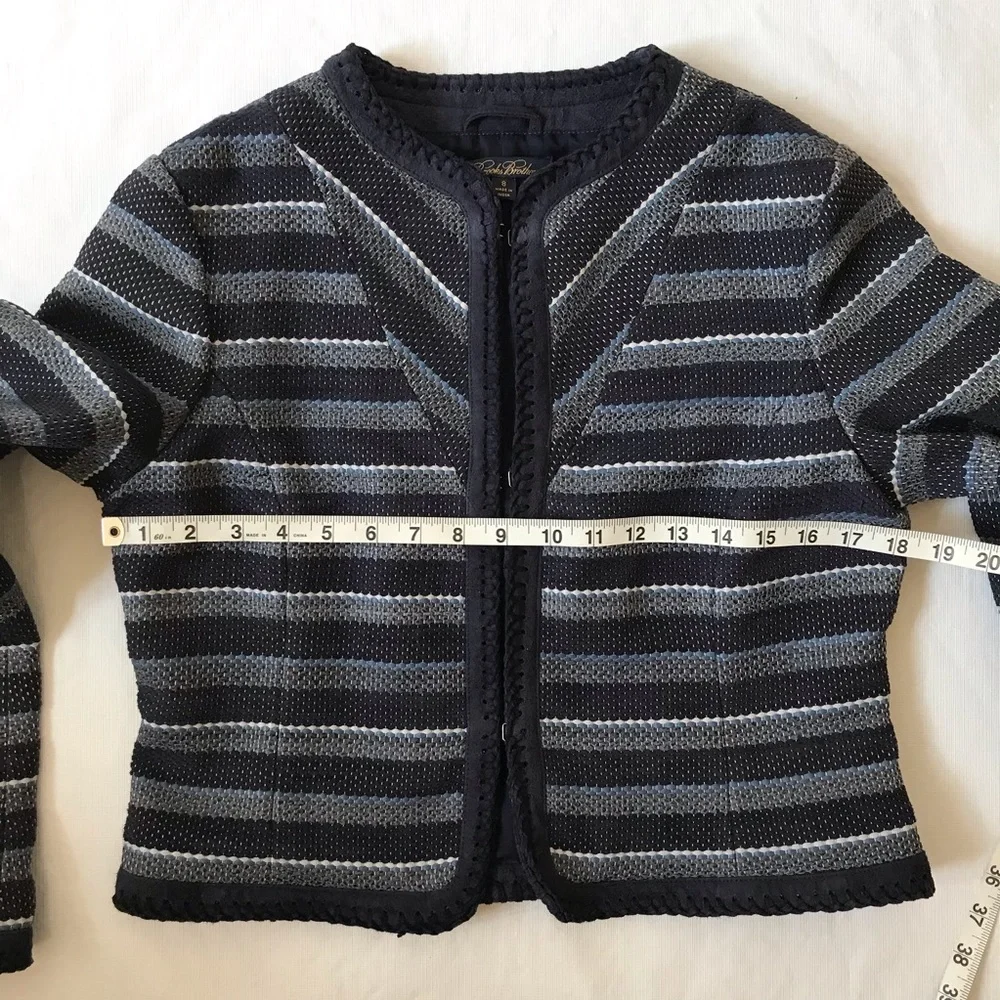 Brooks Brothers Navy Leather Blazer